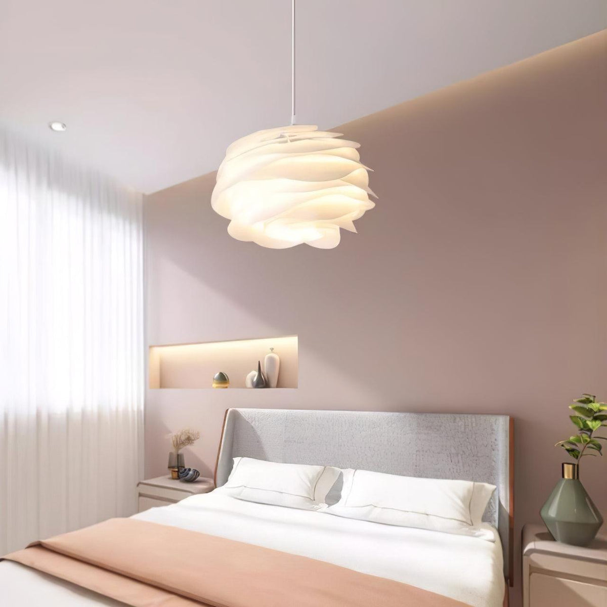 Adriora Lampe suspendue en PVC motif rose floral superposé romantique