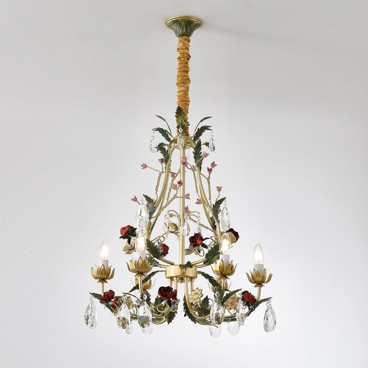 Corael Lustre Laiton Florale Rose Cristal Bougie
