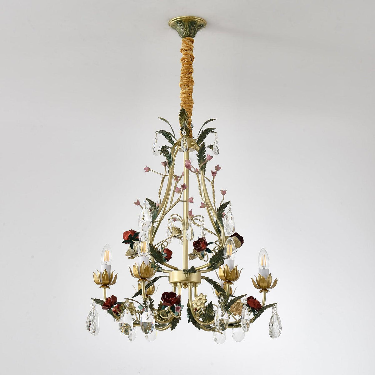 Corael Lustre Laiton Florale Rose Cristal Bougie