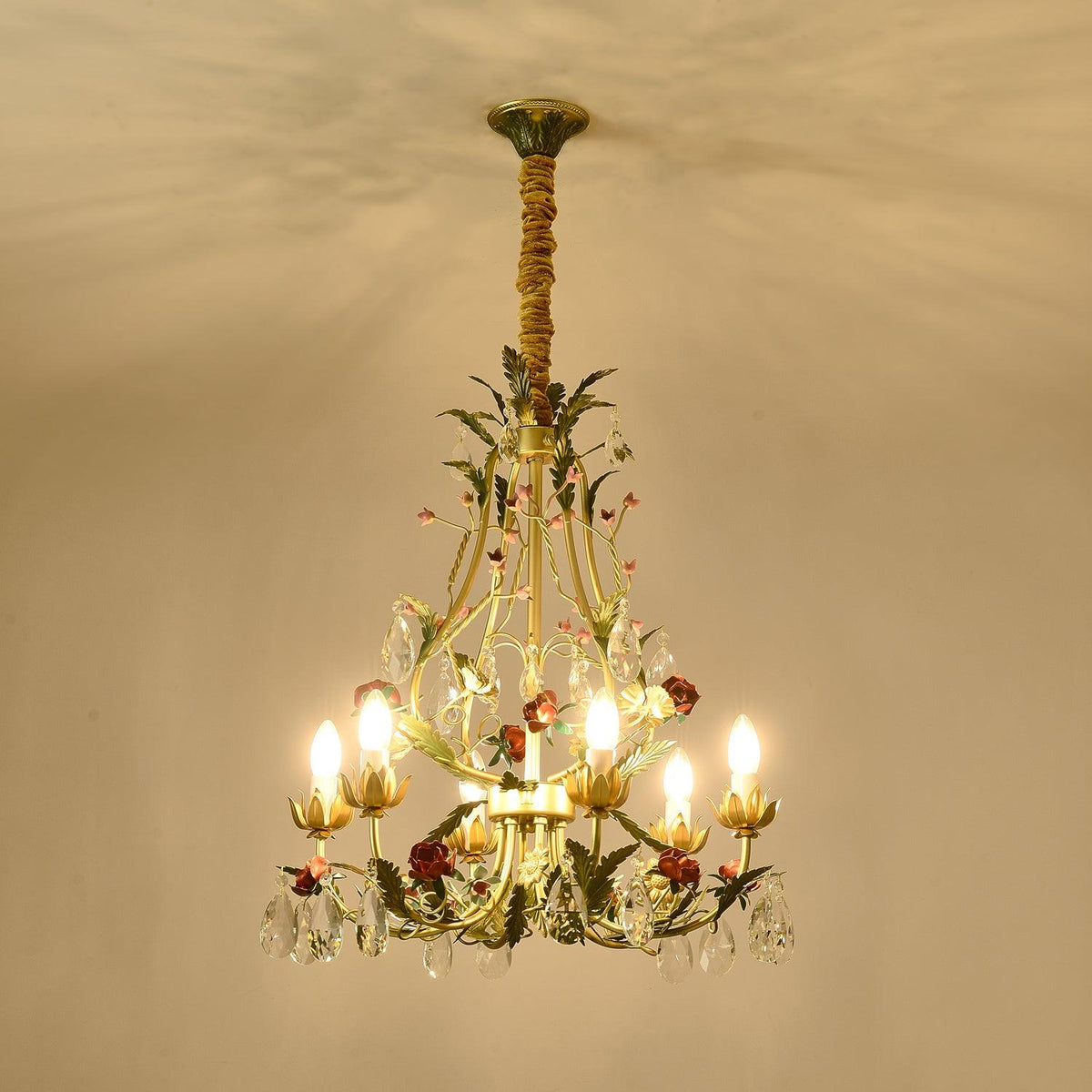 Corael Lustre Laiton Florale Rose Cristal Bougie