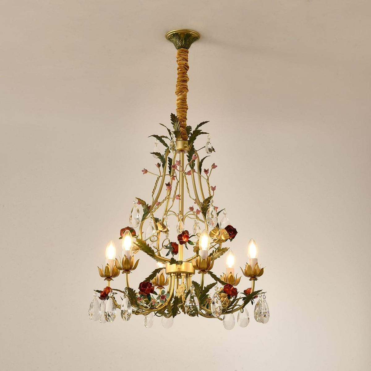 Corael Lustre Laiton Florale Rose Cristal Bougie