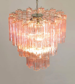 Aurora Lustre Rose Verre Tubes Superposé Moderne