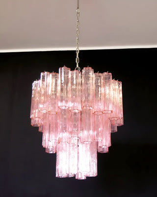 Aurora Lustre Rose Verre Tubes Superposé Moderne