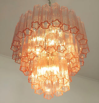 Aurora Lustre Rose Verre Tubes Superposé Moderne