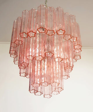 Aurora Lustre Rose Verre Tubes Superposé Moderne