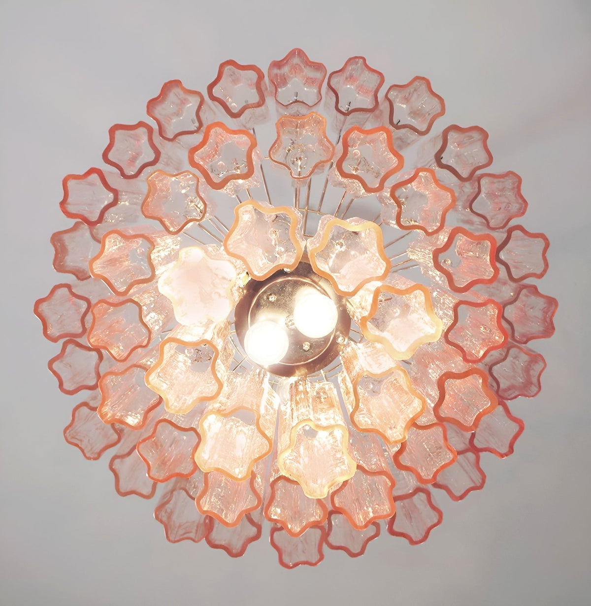 Florena Lustre Rose Verre Tubes Superposé Moderne