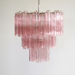 Aurora Lustre Rose Verre Tubes Superposé Moderne