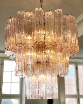 Aurora Lustre Rose Verre Tubes Superposé Moderne