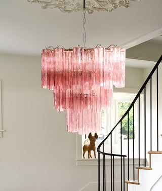 Aurora Lustre Rose Verre Tubes Superposé Moderne
