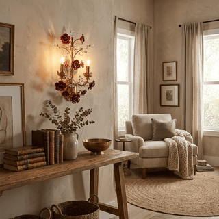 Rose Wall Sconce-Neutral Decor