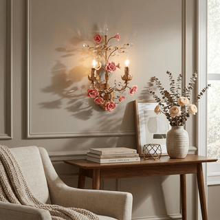 Rose Wall Sconce-Neutral Decor