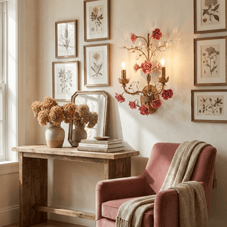 Rose Wall Sconce-Neutral Decor