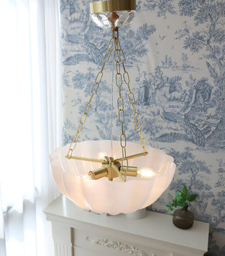 Lustra Lustre Verre Bol Laiton Chaîne
