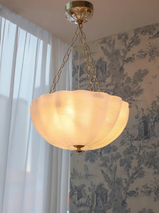 Lustra Lustre Verre Bol Laiton Chaîne