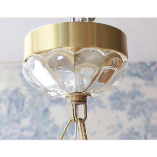 Lustra Lustre Verre Bol Laiton Chaîne