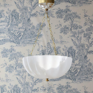 Lustra Lustre Verre Bol Laiton Chaîne