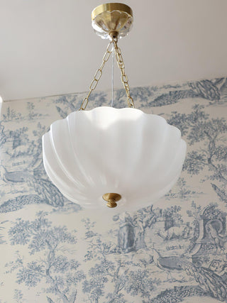 Lustra Lustre Verre Bol Laiton Chaîne