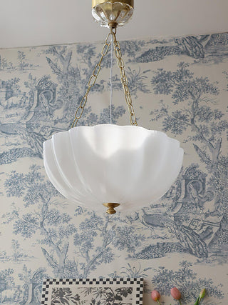 Lustra Lustre Verre Bol Laiton Chaîne