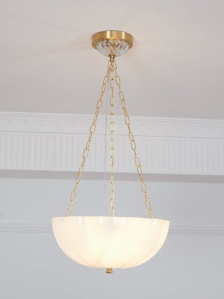 Lustra Lustre Verre Bol Laiton Chaîne