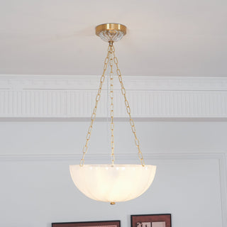 Lustra Lustre Verre Bol Laiton Chaîne