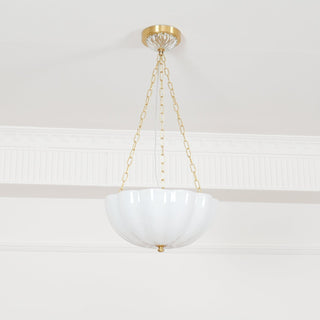 Lustra Lustre Verre Bol Laiton Chaîne