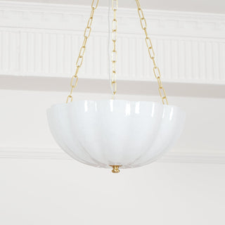 Lustra Lustre Verre Bol Laiton Chaîne