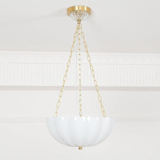 Lustra Lustre Verre Bol Laiton Chaîne