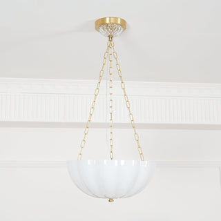 Lustra Lustre Verre Bol Laiton Chaîne