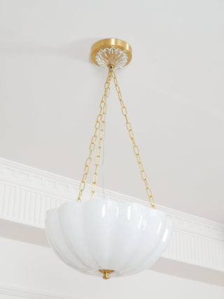Lustra Lustre Verre Bol Laiton Chaîne