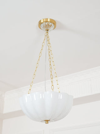 Lustra Lustre Verre Bol Laiton Chaîne