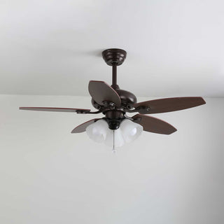Plafonnier ventilateur Florence Vintage en bois et verre