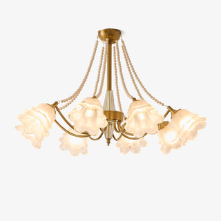 Allirila Lustre Vintage Élégant en Verre et Perles Fleuries