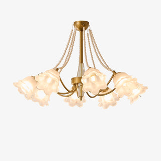 Allirila Lustre Vintage Élégant en Verre et Perles Fleuries