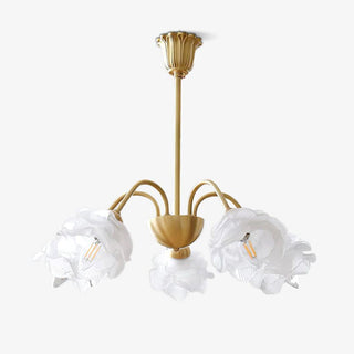 Lustra Lustre Laiton Verre Rose Floral