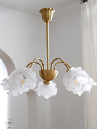 Lustra Lustre Laiton Verre Rose Floral