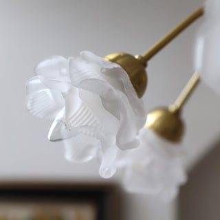 Lustra Lustre Laiton Verre Rose Floral