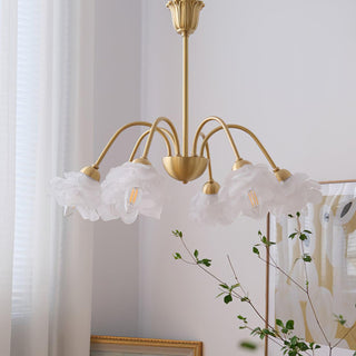 Lustra Lustre Laiton Verre Rose Floral