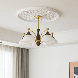 Avvynila Lustre Vintage Élégant en Laiton et Bois
