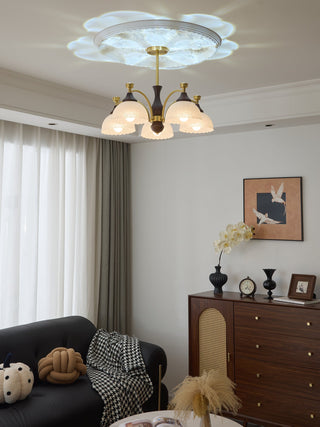 Avvynila Lustre Vintage Élégant en Laiton et Bois
