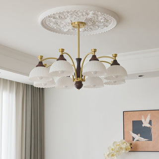 Avvynila Lustre Vintage Élégant en Laiton et Bois