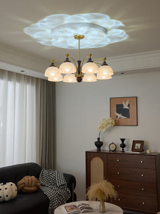 Avvynila Lustre Vintage Élégant en Laiton et Bois
