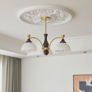 Avvynila Lustre Vintage Élégant en Laiton et Bois