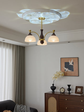 Avvynila Lustre Vintage Élégant en Laiton et Bois