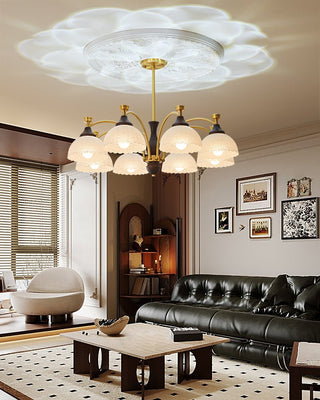 Avvynila Lustre Vintage Élégant en Laiton et Bois