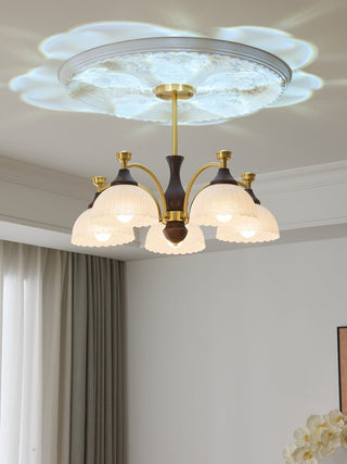 Avvynila Lustre Vintage Élégant en Laiton et Bois