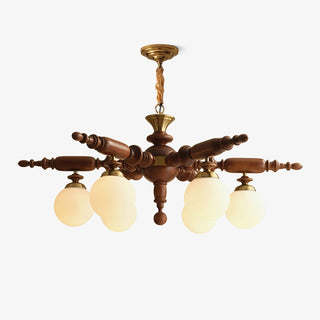 Olvenir Lustre en Bois Rustique et Verre
