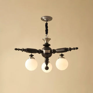 Olvenir Lustre en Bois Rustique et Verre