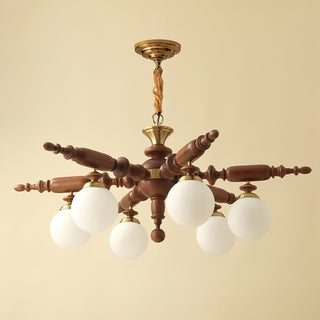 Olvenir Lustre en Bois Rustique et Verre