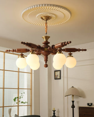 Olvenir Lustre en Bois Rustique et Verre