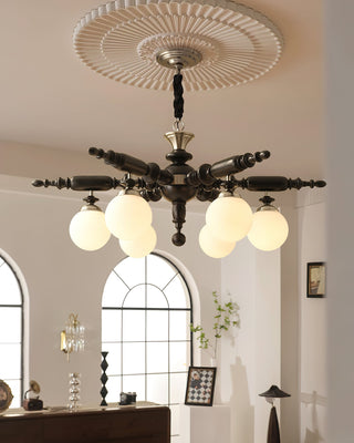 Olvenir Lustre en Bois Rustique et Verre